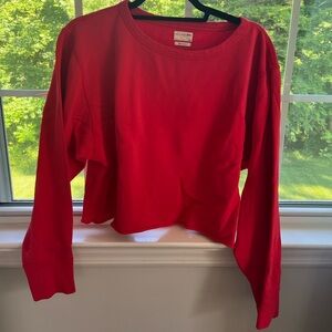 Rag & Bone Cropped Red Sweater